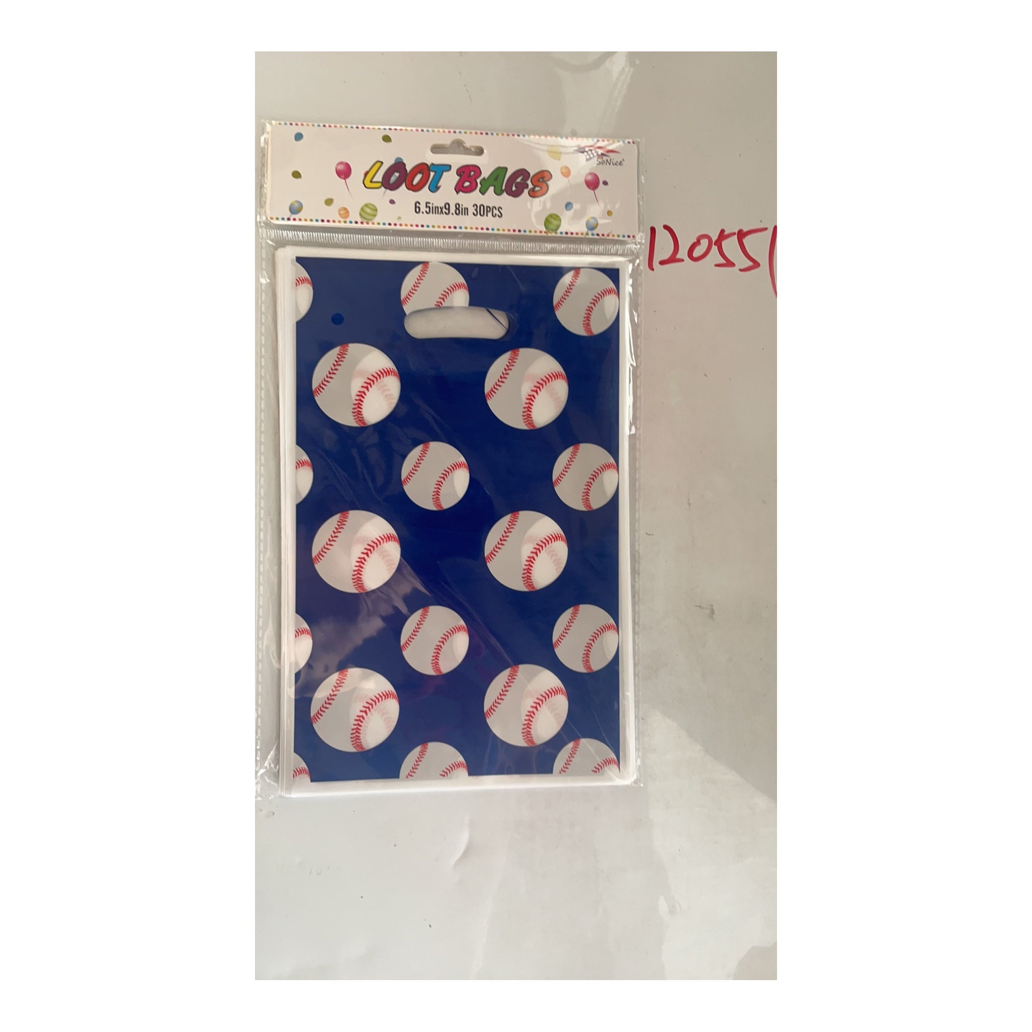30 ct Loot bags Baseball 120Pk/Cs